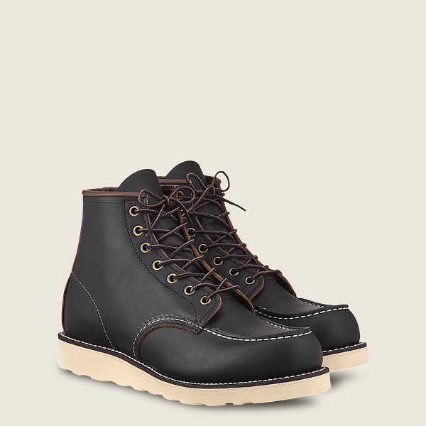 Heritage Støvler Herre - Red Wing Classic Moc - 6-Inch Prairie Læder - Sort - FKTHMU-148